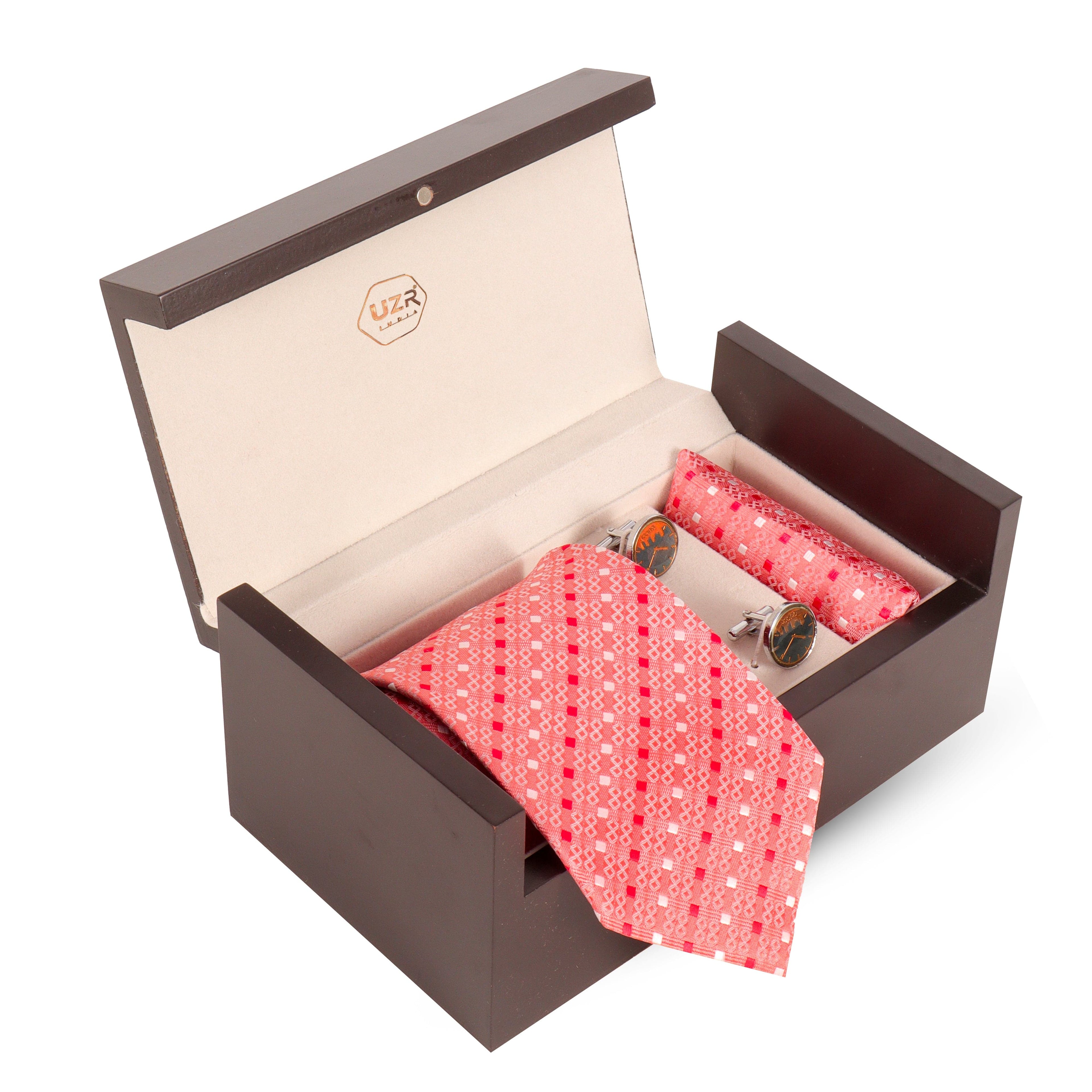 Premium Men’s Tie Gift Set with Cufflinks & Pocket Square – UZR