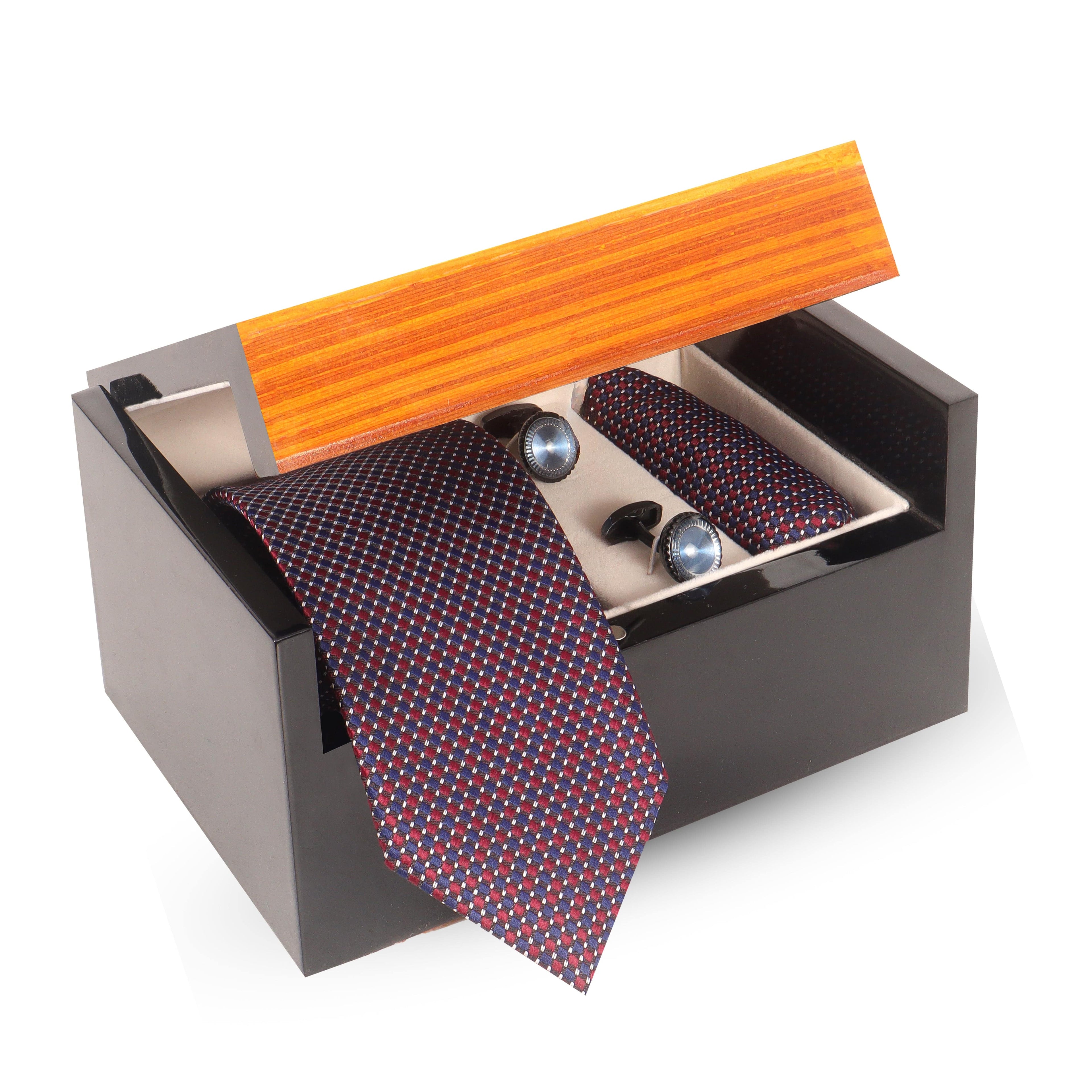 Premium Men’s Tie Gift Set with Cufflinks & Pocket Square | UZR Formal Accessories in Luxury Box