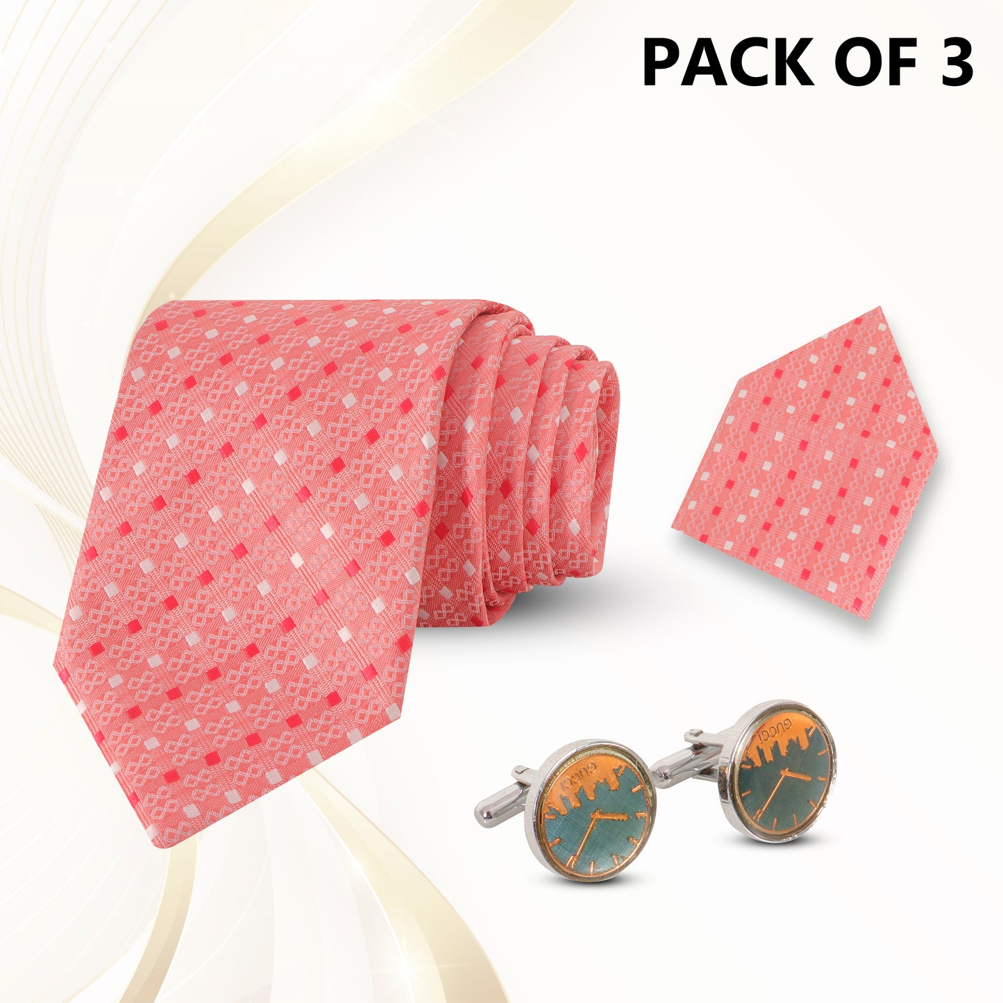 Premium Men’s Tie Gift Set with Cufflinks & Pocket Square – UZR