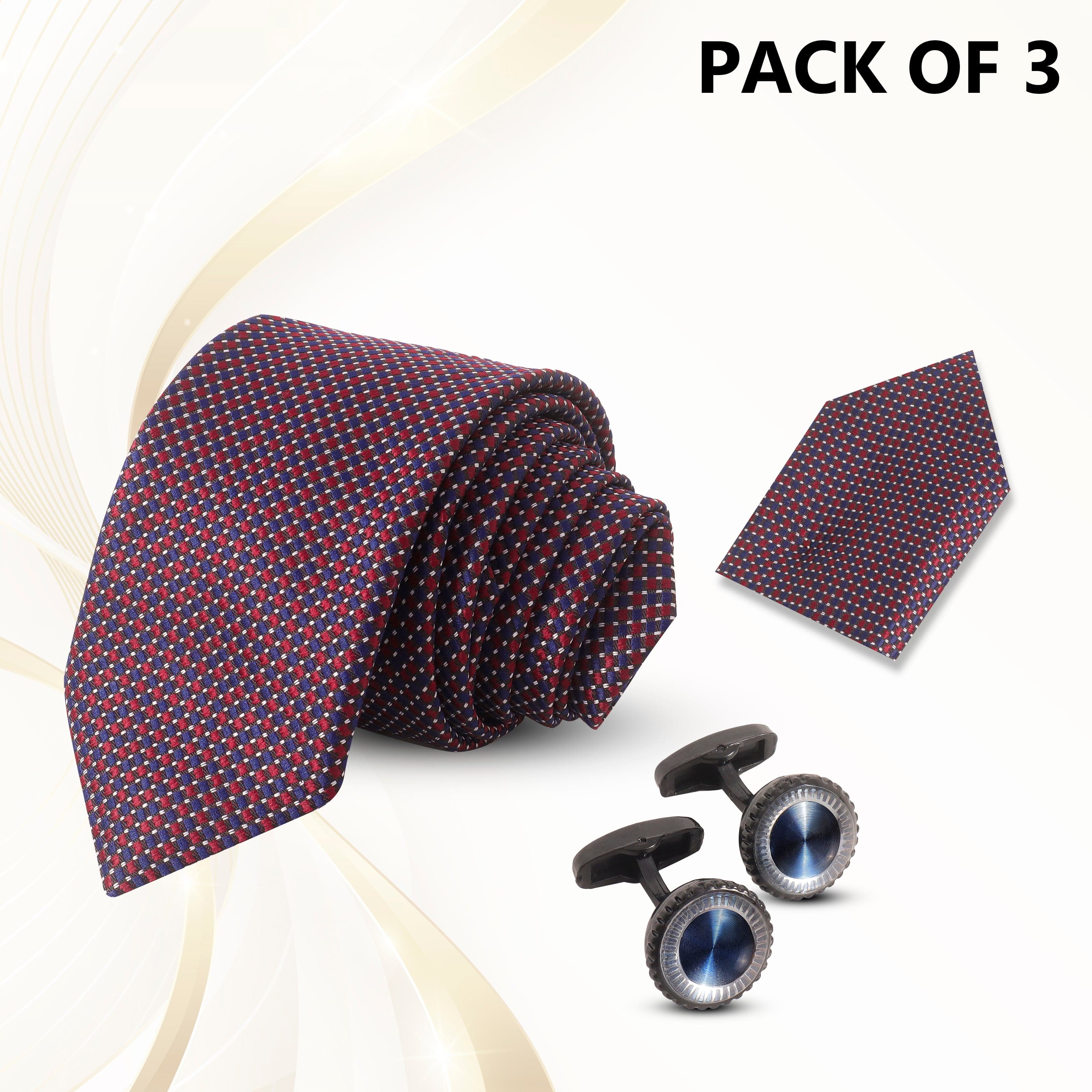 Premium Men’s Tie Gift Set with Cufflinks & Pocket Square | UZR Formal Accessories in Luxury Box