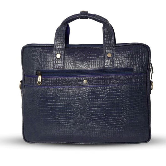 Croc-Textured Leather Messenger Bag – Luxury Formal Sling for Men by UZR