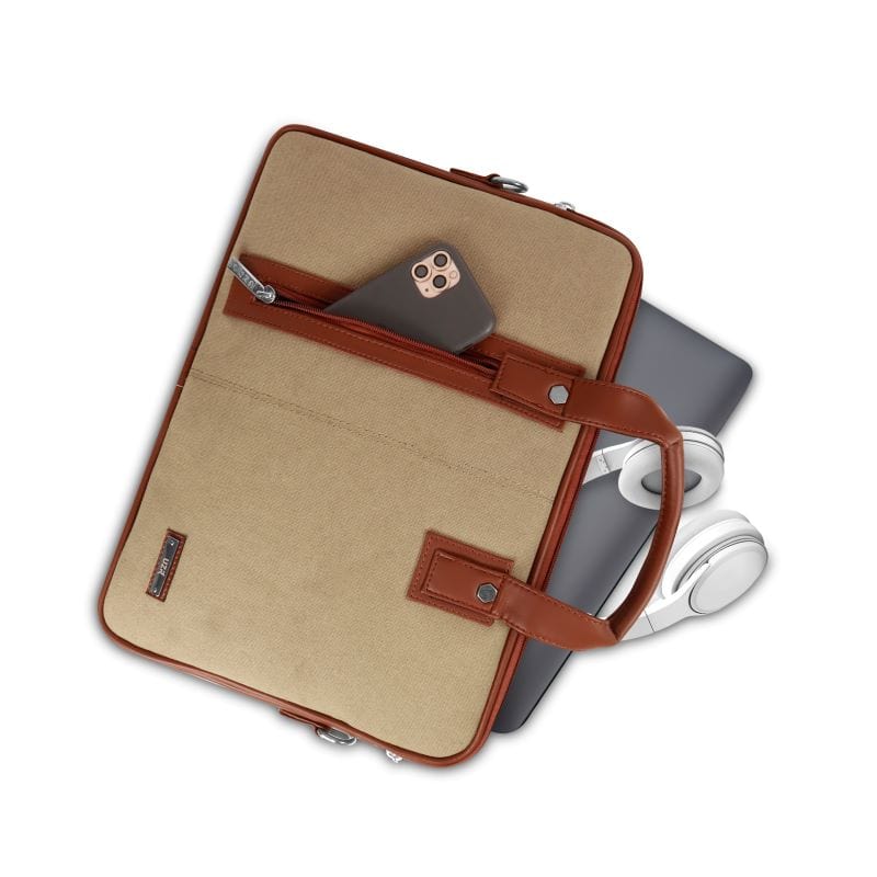 Canvas Laptop Bag by UZR – Executive Canvas & Faux Leather Laptop Bag for Men