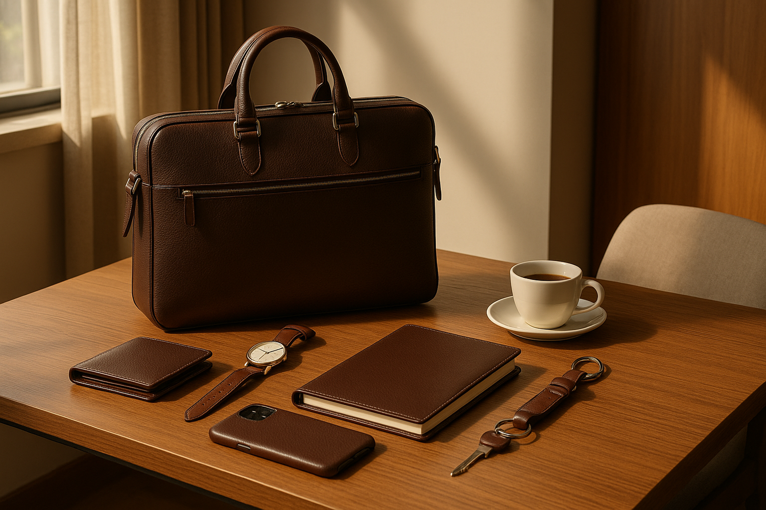 Handcrafted Leather Office Bag – Tan
