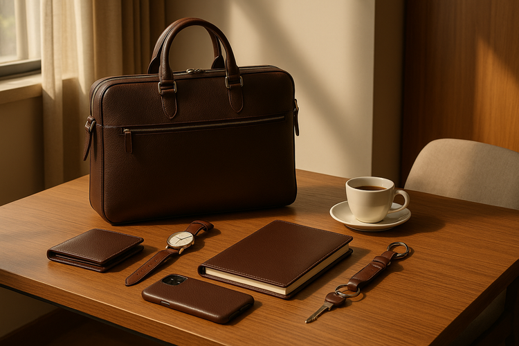 Handcrafted Leather Office Bag – Tan