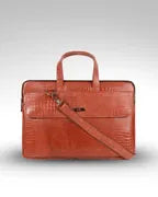UZR Slim Croco 16 Inch Laptop Messenger Bag, Faux Leather, Green, 12 Litre, for Women & Men