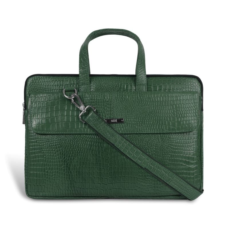 Executive Slim Laptop Bag – Unisex Croc Leather Office Bag  | Sleek & Professional Design by UZR