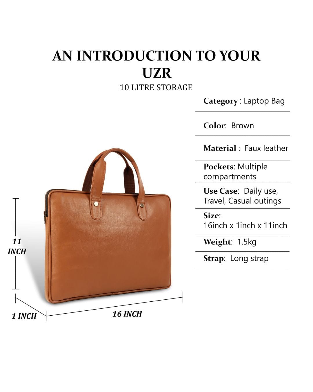 UZR Sleek PU Laptop Bag