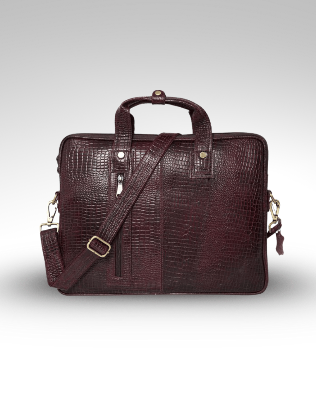 UZR Messenger Croco Large Bag (Burgundy)