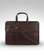 UZR Slim Croco 16 Inch Laptop Messenger Bag, Faux Leather, Green, 12 Litre, for Women & Men