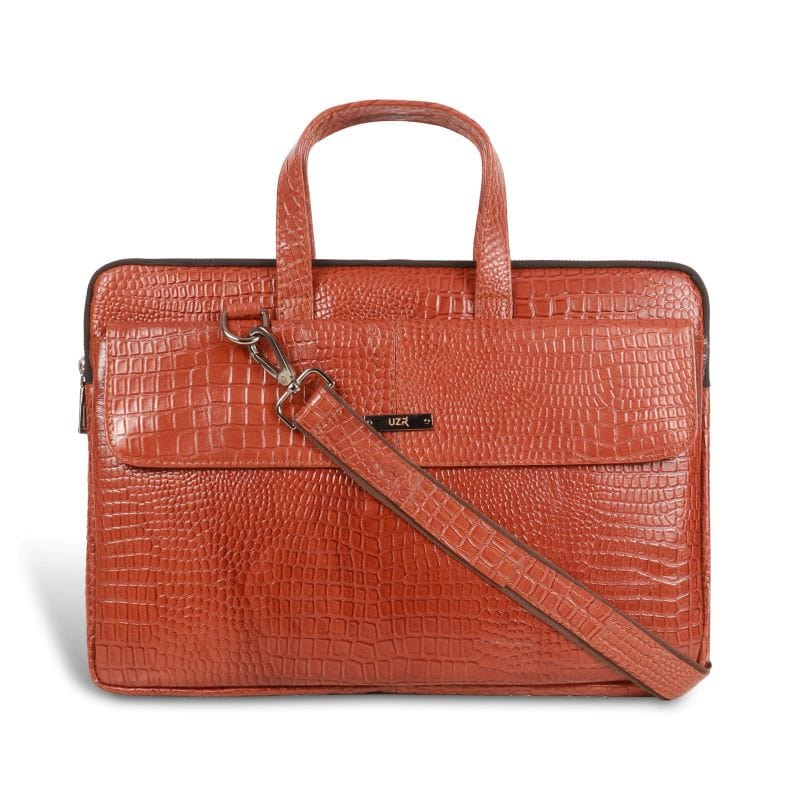 Executive Slim Laptop Bag – Unisex Croc Leather Office Bag  | Sleek & Professional Design by UZR