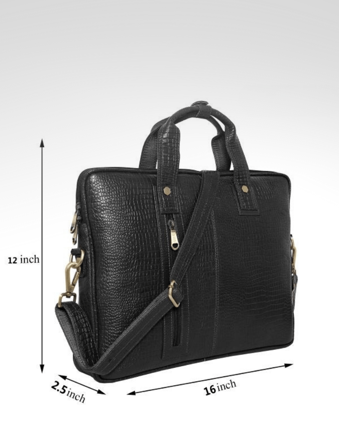 UZR Messenger Croco Large Bag (Black)
