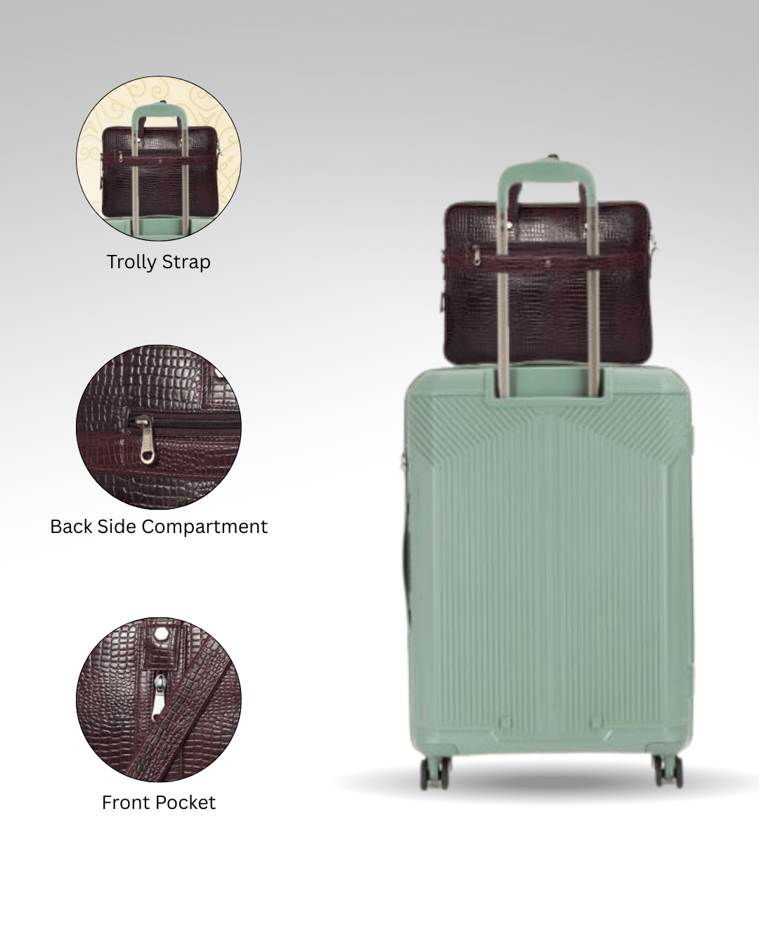 UZR Messenger Croco Large Bag (Burgundy)