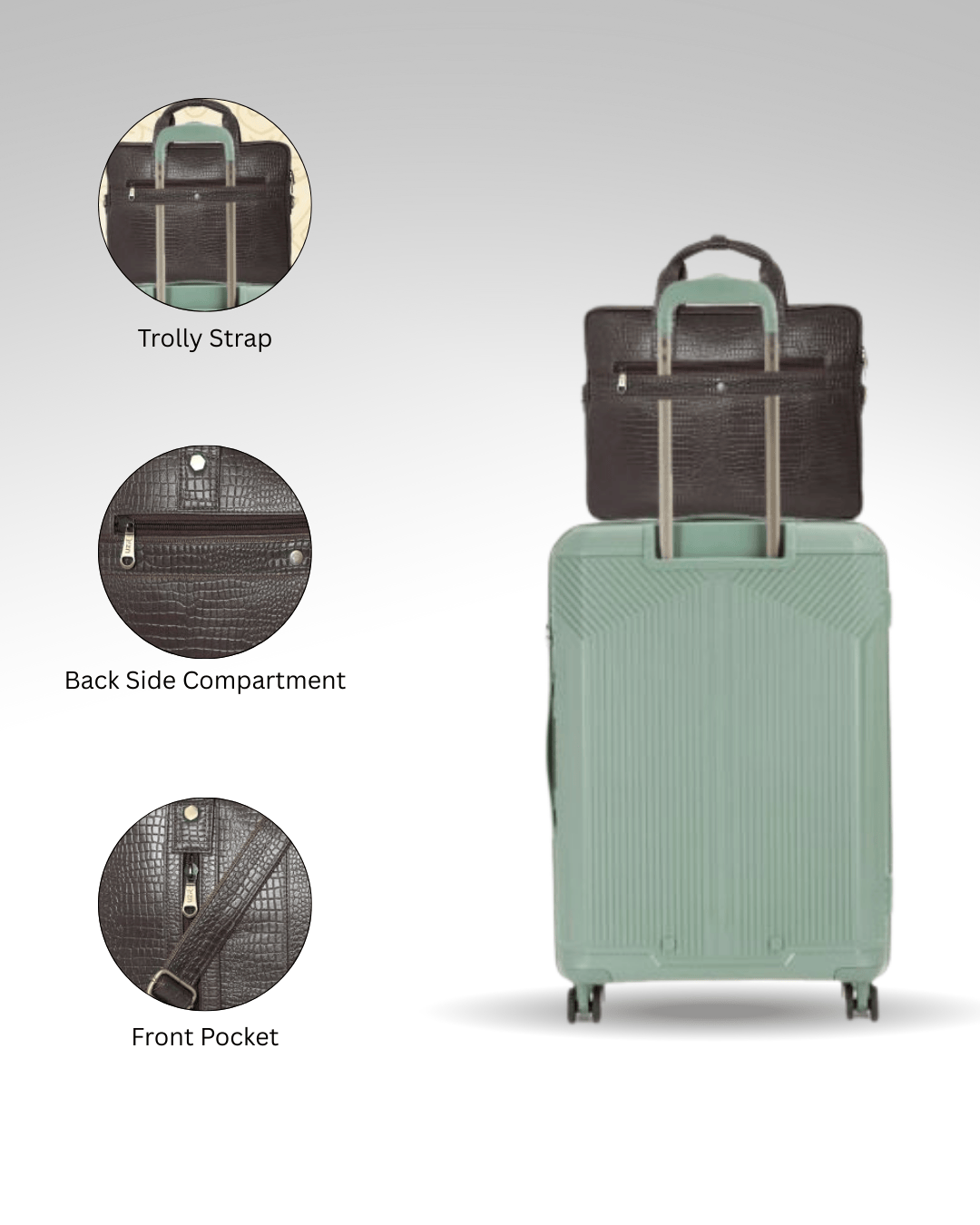 UZR Messenger Croco Large Bag (OxBlood)