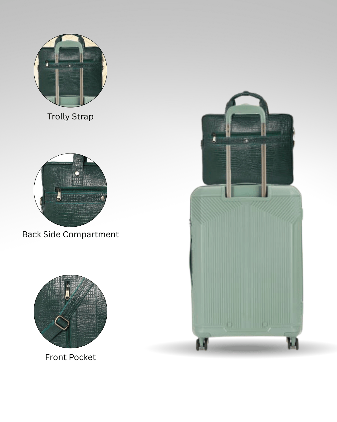 UZR Messenger Croco Large Bag (Hunter Green)