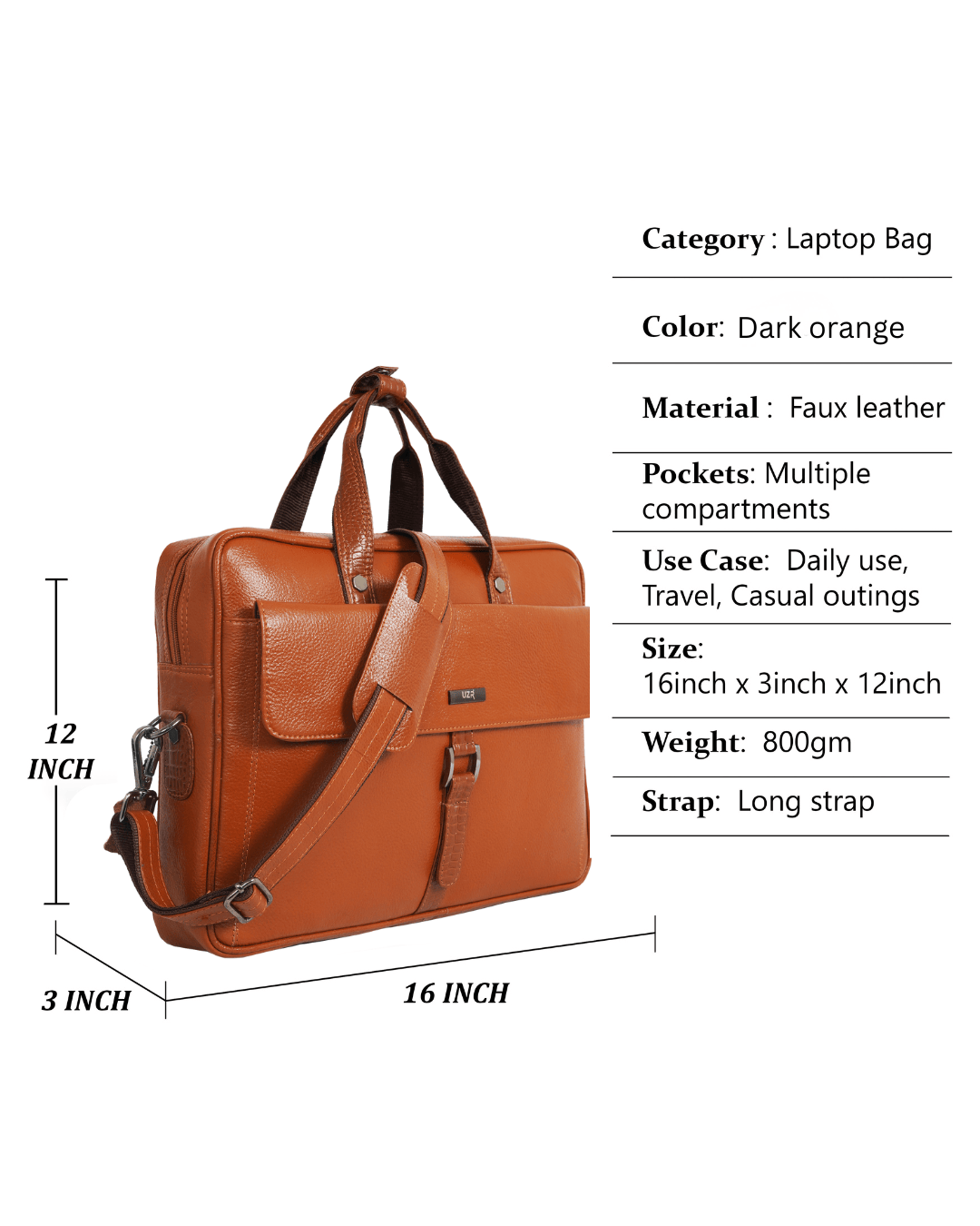 UZR Premium Messenger Prime Bag (Dark Orange)