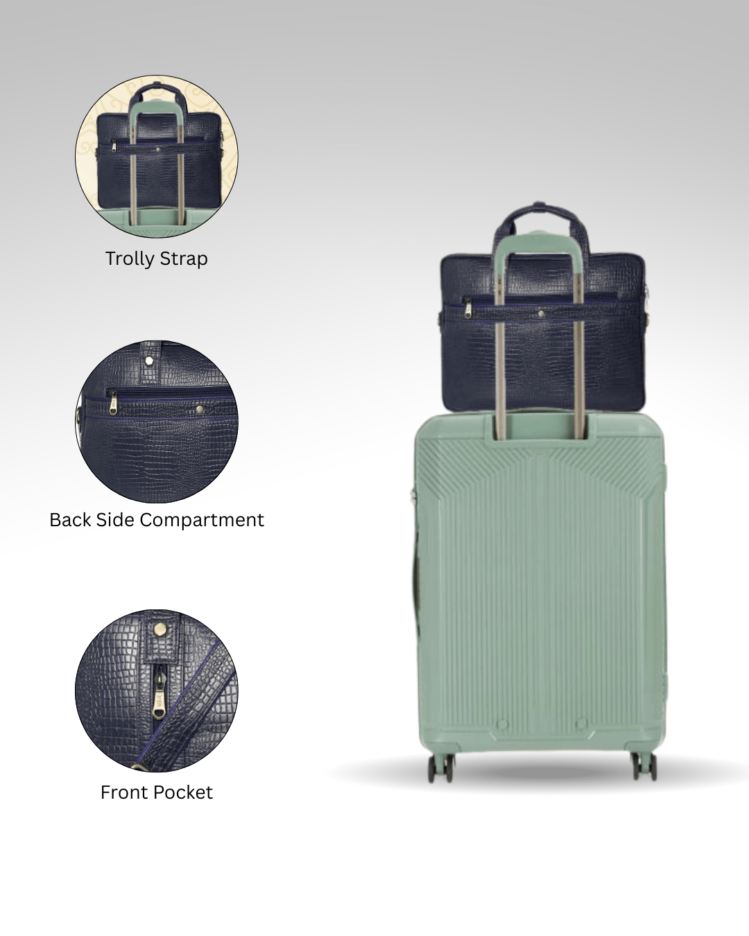 UZR Messenger Croco Large Bag (Royal Blue)