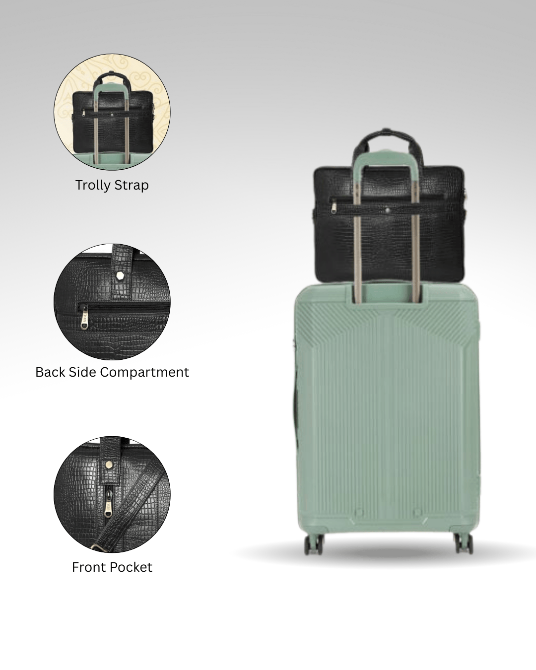 UZR Messenger Croco Large Bag (Black)