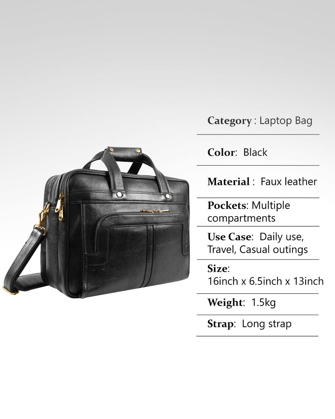 UZR Noir Luxe Classic Bag