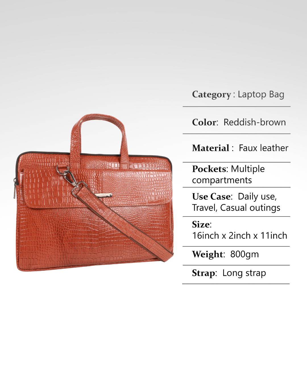 UZR Slim Mac Croco Bag (Orange)