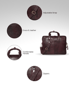 UZR Messenger Croco Large Bag (Burgundy)