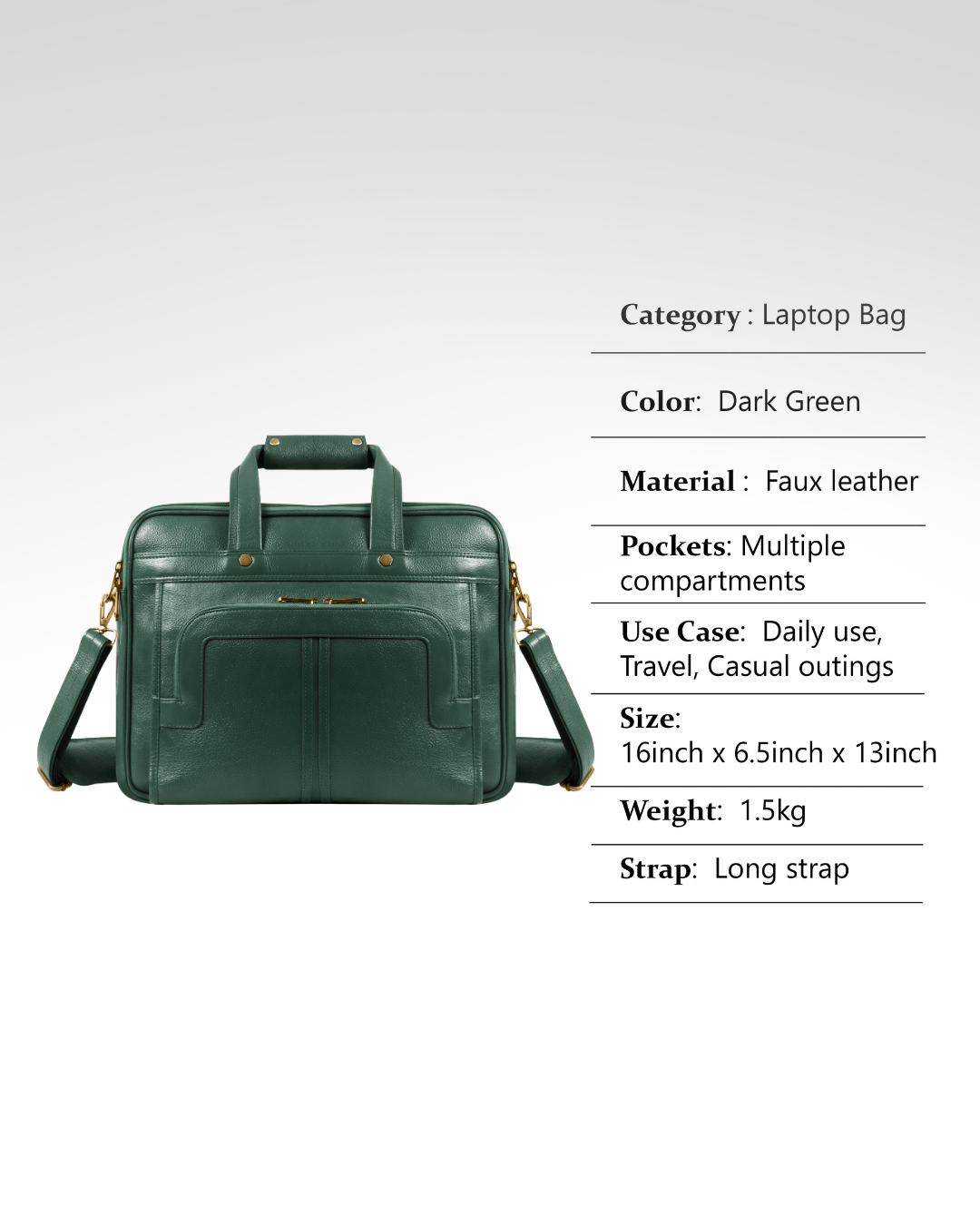 UZR Noir Luxe Classic Bag (Green)