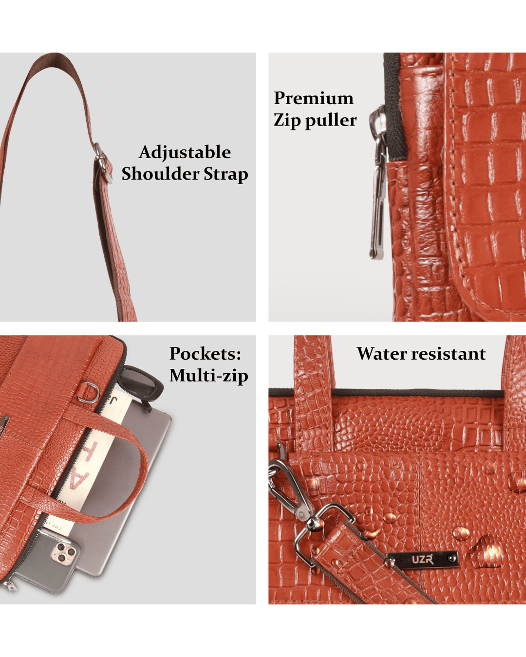 UZR Slim Mac Croco Bag (Orange)