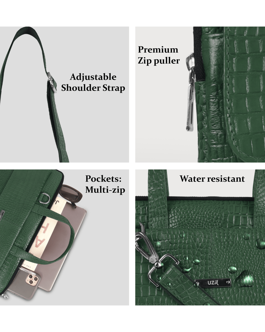 UZR Slim Mac Croco Bag (Green)