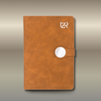 Brown Customised 2 pc Best Gift Set of Magnetic Flap Notebook with pen