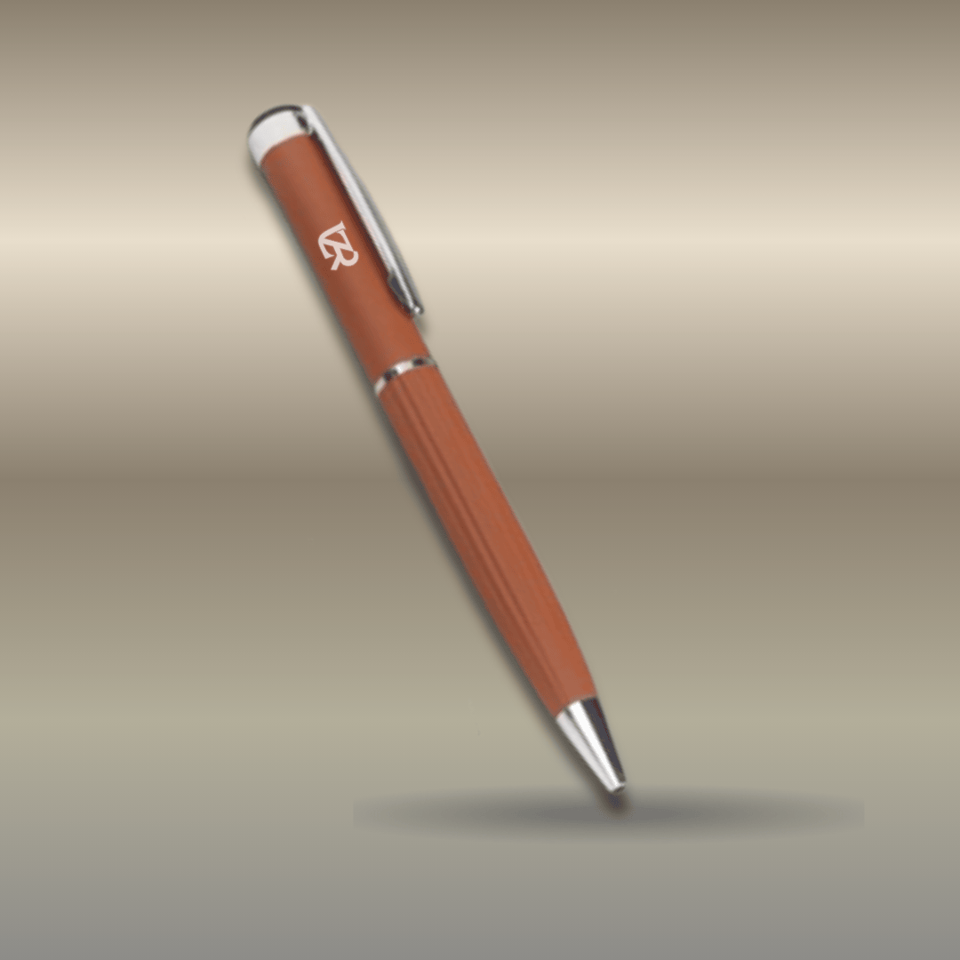 Brown Customised 2 pc Best Gift Set of Magnetic Flap Notebook with pen