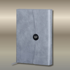Compact 4 pc Gray corporate gift set A5 size Notebook, Metal pen, Metal PU Keychain, Metal Card holder