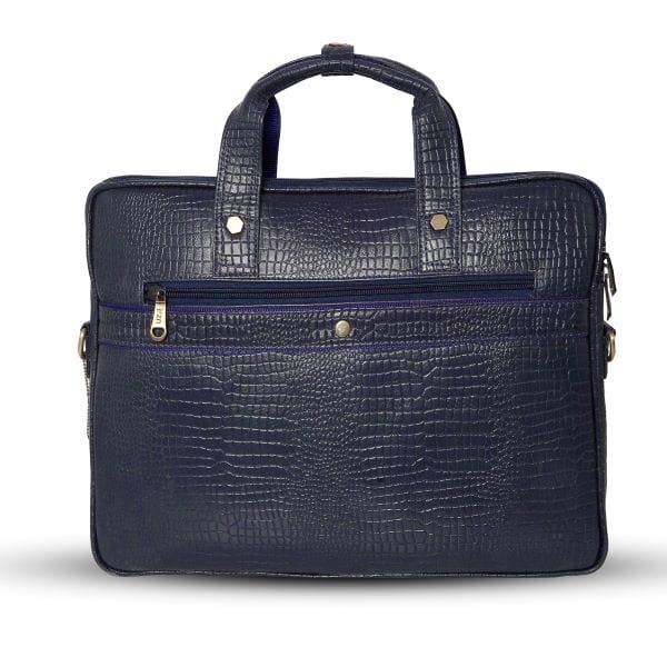 "Stylish men’s croc pattern leather sling laptop bag – UZR"