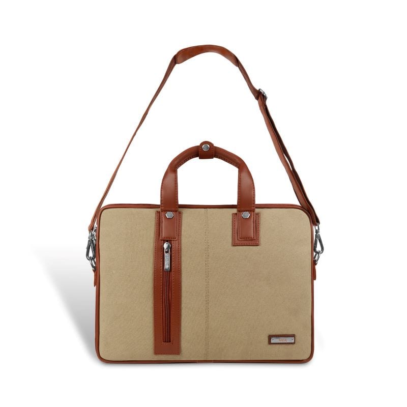 Canvas Laptop Bag by UZR – Executive Canvas & Faux Leather Laptop Bag for Men