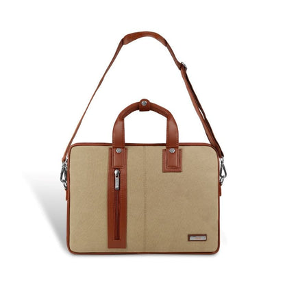Canvas Laptop Bag by UZR – Executive Canvas & Faux Leather Laptop Bag for Men