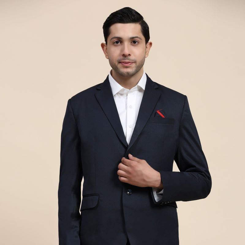 Navy Blue Classic Men's Blazer – Formal Slim Fit Coat for Business from UZR