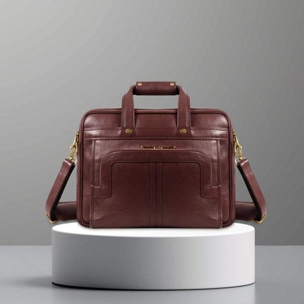 Signature Office Carry – Premium Leather Office Bags for Men from UZR - BURGUNDY