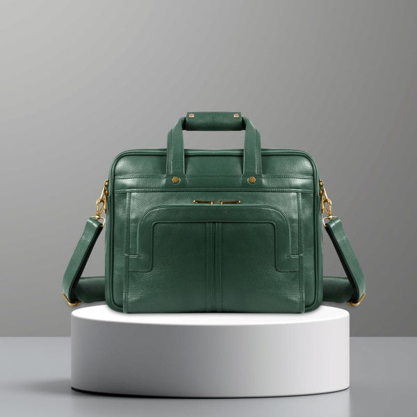 Signature Office Carry – Premium Leather Office Bags for Men from UZR - Green