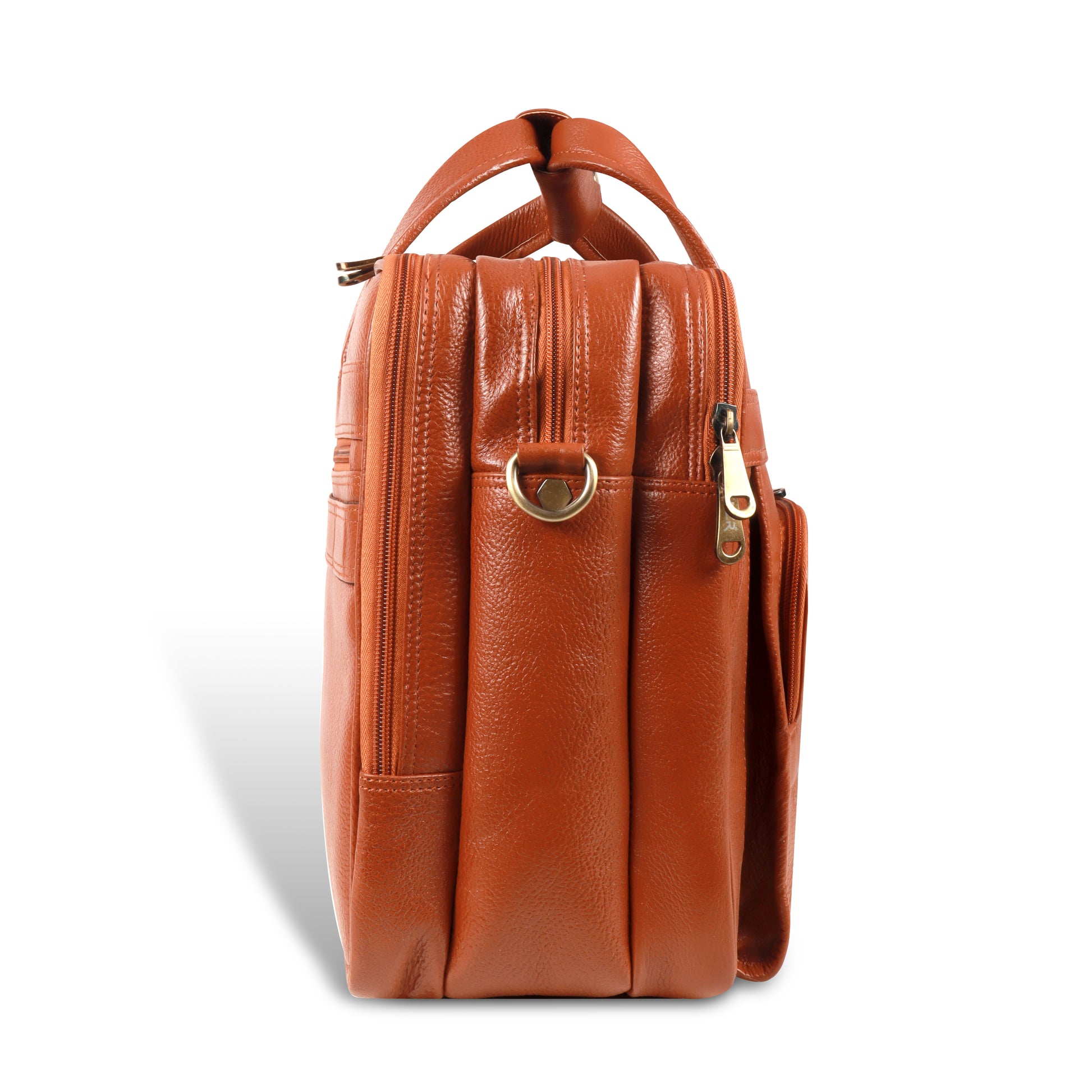 Side profile of Signature Office Carry – Slim and Professional Leather Briefcase